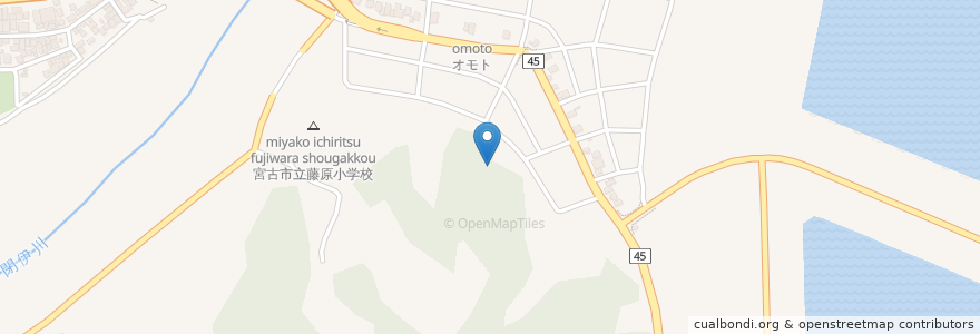 Mapa de ubicacion de 藤原比古神社 en اليابان, 岩手県, 宮古市.