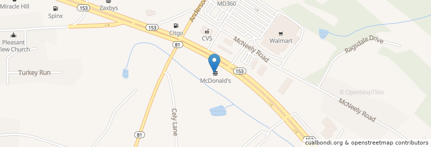 Mapa de ubicacion de McDonald's en Stati Uniti D'America, Carolina Del Sud, Anderson County, Powdersville.