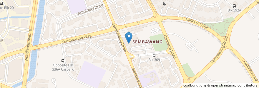 Mapa de ubicacion de Starbucks en 新加坡, 西北区.