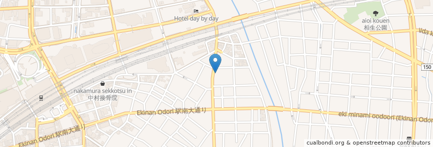 Mapa de ubicacion de 焼肉 大貫 en 日本, 静冈县, 浜松市, 中区.