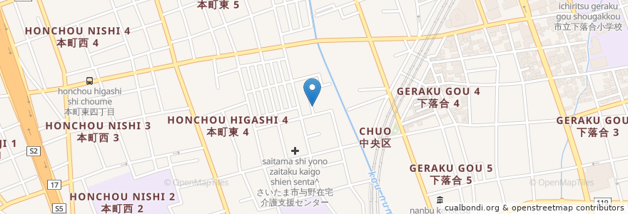 Mapa de ubicacion de ミュージック サロン ショパン en 日本, 埼玉県, さいたま市, 中央区.