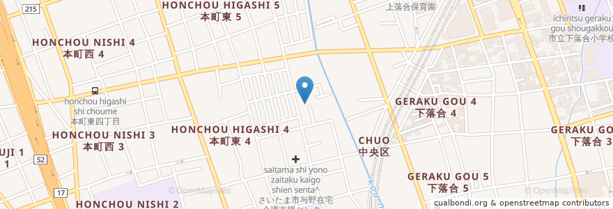 Mapa de ubicacion de 放課後等デイサービス ハッピーひまわり en Japan, Präfektur Saitama, Saitama, 中央区.