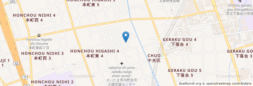 Mapa de ubicacion de 放課後等デイサービス ハッピー en Япония, Сайтама, Сайтама, 中央区.