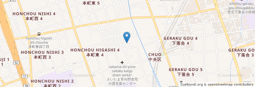 Mapa de ubicacion de デイサービス ひだまりの会 en ژاپن, 埼玉県, さいたま市, 中央区.