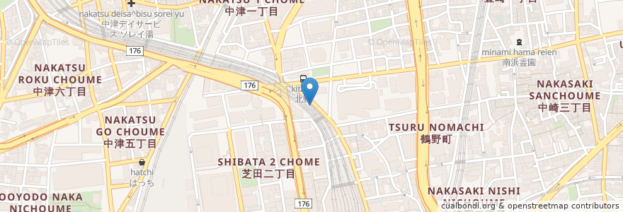 Mapa de ubicacion de わらい en Japan, 大阪府, Osaka, 北区.