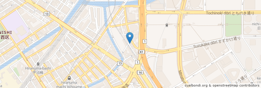Mapa de ubicacion de 味蕾亭 en ژاپن, 神奈川県, 横浜市, 西区.
