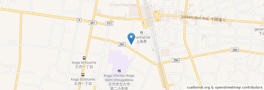Mapa de ubicacion de 秋葉神社 en Japon, Préfecture D'Ibaraki, 古河市.