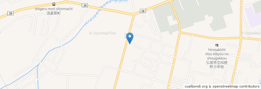 Mapa de ubicacion de 樹木会館 en 日本, 青森県, 弘前市.