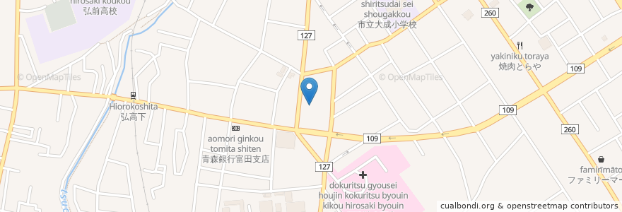 Mapa de ubicacion de 金子整形外科 en اليابان, محافظة آوموري, 弘前市.