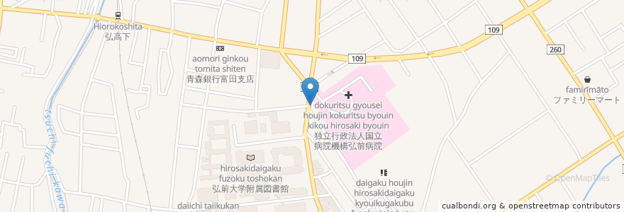 Mapa de ubicacion de マエダ調剤薬局 en Japão, 青森県, 弘前市.