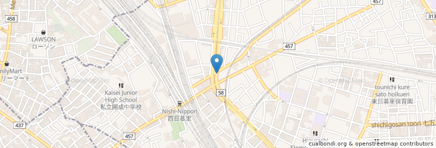 Mapa de ubicacion de パークフィールド西日暮里5丁目第2 en Japon, Tokyo.