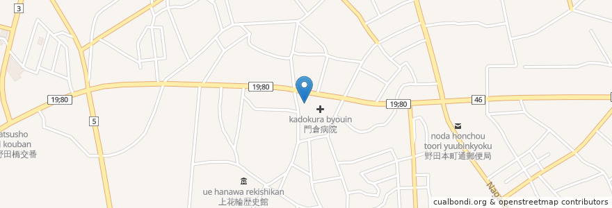 Mapa de ubicacion de 香取神社 en Japão, 千葉県, 野田市.