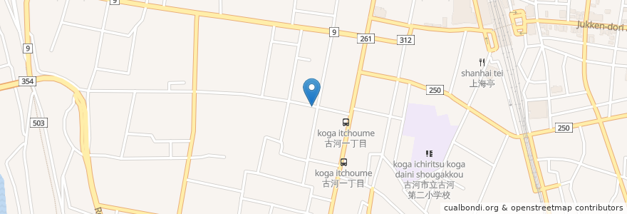 Mapa de ubicacion de 七福神 蛭子神社 en 日本, 茨城県, 古河市.