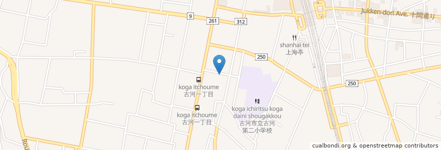 Mapa de ubicacion de 神明宮 en Jepun, 茨城県, 古河市.