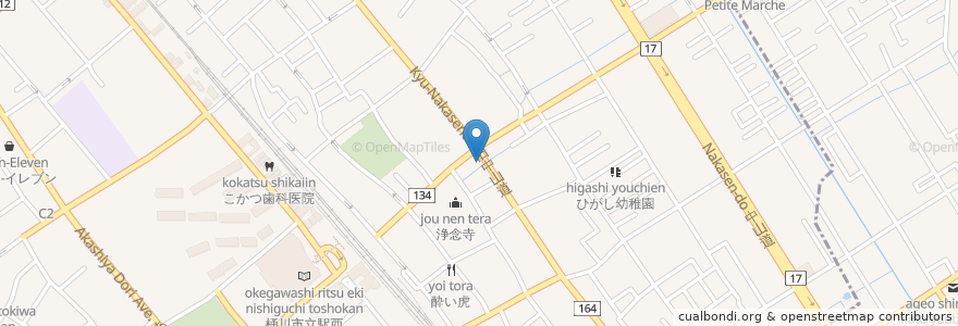 Mapa de ubicacion de 手打ちうどん　いしづか en Japan, Präfektur Saitama, 桶川市.