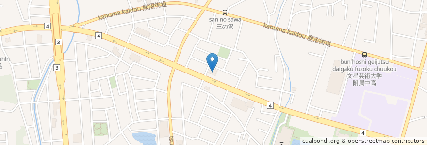 Mapa de ubicacion de 足利銀行 en 일본, 도치기현, 宇都宮市.