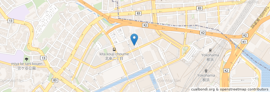 Mapa de ubicacion de アイ歯科医院 en Japón, Prefectura De Kanagawa, Yokohama, Barrio Nishi, 神奈川区.