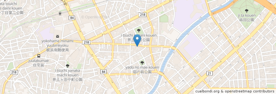 Mapa de ubicacion de ニューおりーぶ en Japón, Prefectura De Kanagawa, Yokohama, Barrio Minami.