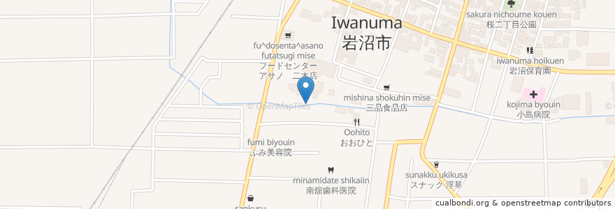 Mapa de ubicacion de 北野神社 en اليابان, 宮城県, 岩沼市.