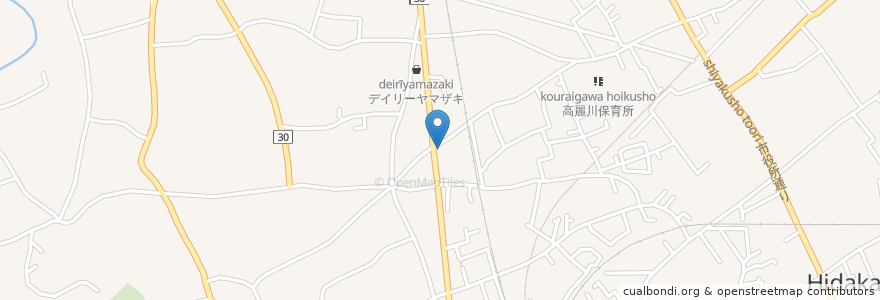 Mapa de ubicacion de コーヒー　アディクト en 日本, 埼玉县, 日高市.