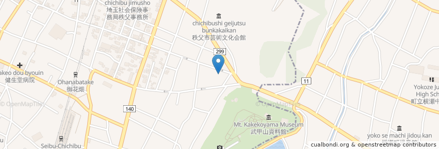 Mapa de ubicacion de 千茶古 en 日本, 埼玉県, 秩父市.