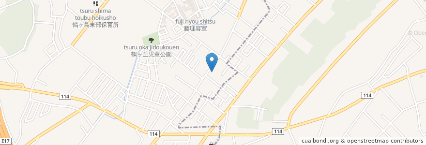 Mapa de ubicacion de 手打ちそば 薮伊豆 en Japan, 埼玉県, 鶴ヶ島市.