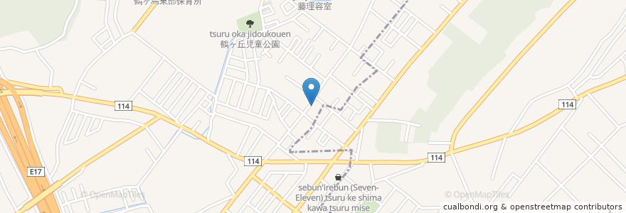 Mapa de ubicacion de コスモ薬局鶴ケ丘店 en Япония, Сайтама, 鶴ヶ島市.