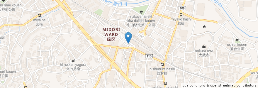 Mapa de ubicacion de サンマルクカフェ en Japonya, 神奈川県, 横浜市, 緑区.