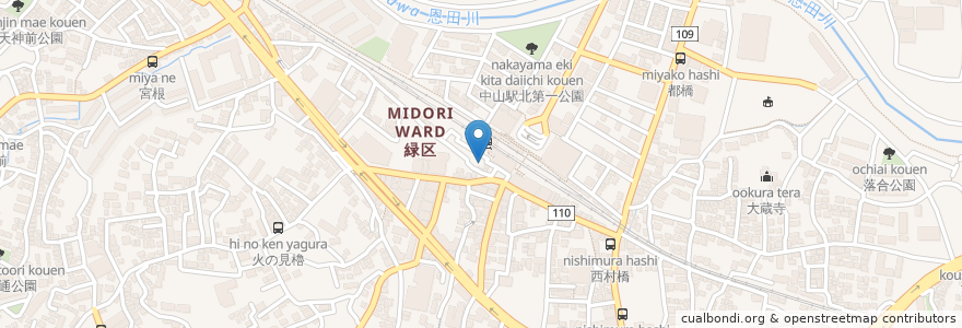 Mapa de ubicacion de ビッグエコー en اليابان, كاناغاوا, 横浜市, 緑区.