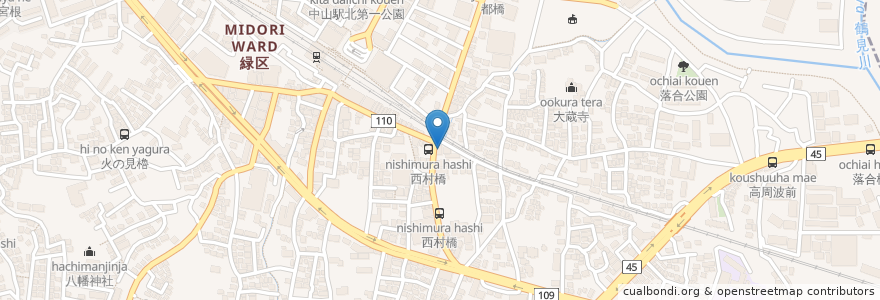 Mapa de ubicacion de しんせい薬局 en اليابان, كاناغاوا, 横浜市, 緑区.