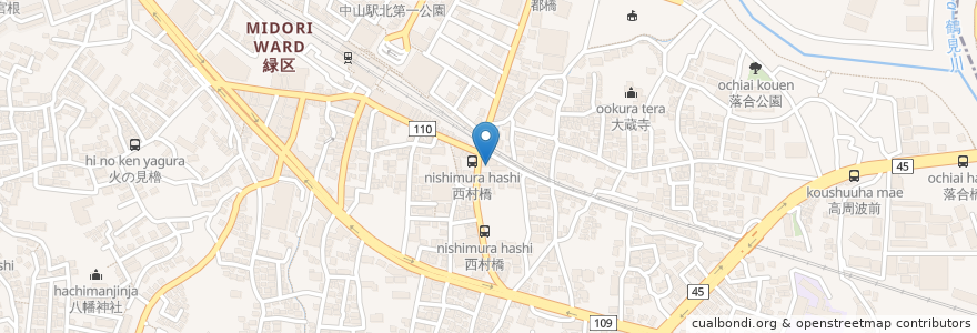 Mapa de ubicacion de ひまわり 中山駅前保育園 en Giappone, Prefettura Di Kanagawa, 横浜市, 緑区.
