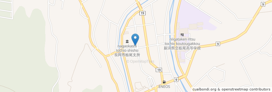 Mapa de ubicacion de 栄屋食堂 en اليابان, 新潟県, 長岡市.