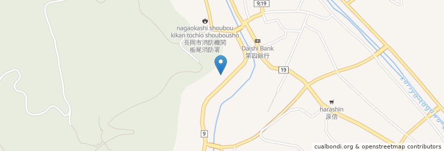 Mapa de ubicacion de 太神宮 en 日本, 新潟県, 長岡市.