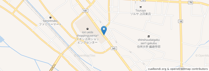 Mapa de ubicacion de マサラキッチン en 日本, 长野县, 上田市.