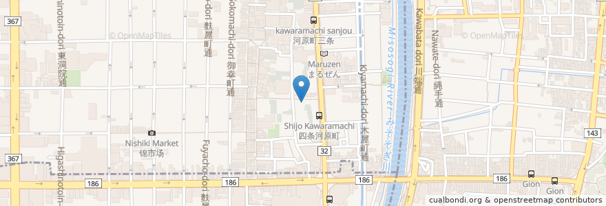 Mapa de ubicacion de スシロー en Japonya, 京都府, 京都市, 中京区.