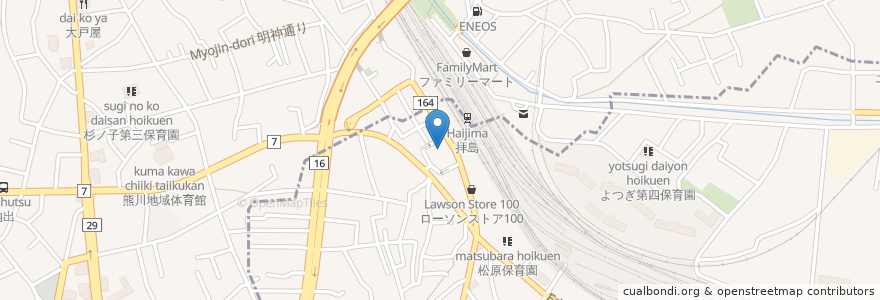 Mapa de ubicacion de 拝島駅 en 日本, 東京都, 福生市.