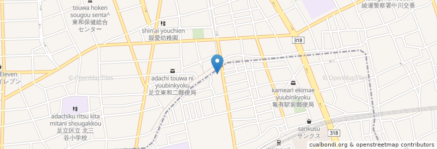 Mapa de ubicacion de 第二日立湯(廃業) en Jepun, 東京都, 足立区.
