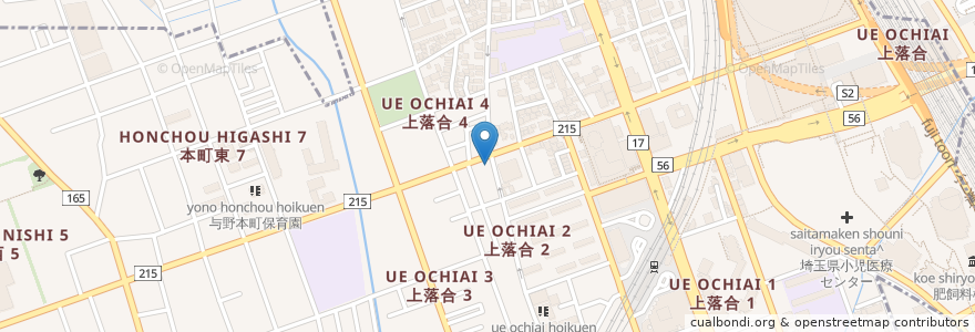 Mapa de ubicacion de やきとり　てつ屋 en 日本, 埼玉县, 埼玉市, 中央区.