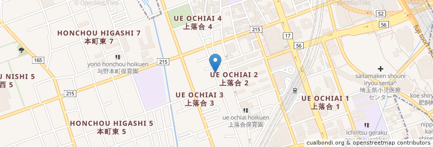 Mapa de ubicacion de RAKUTO上落合教室 en Japan, 埼玉県, さいたま市, 中央区.