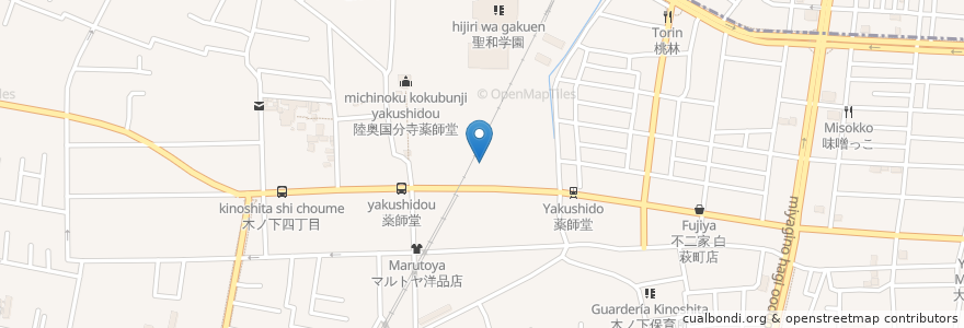 Mapa de ubicacion de 大橋記念 薬師堂眼科クリニック en Japão, 宮城県, 仙台市, 若林区.