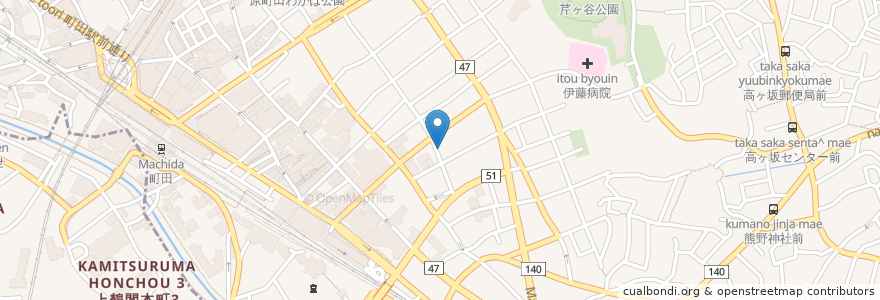 Mapa de ubicacion de 純手打ちうどん町田タロー庵 en ژاپن, 東京都, 町田市.