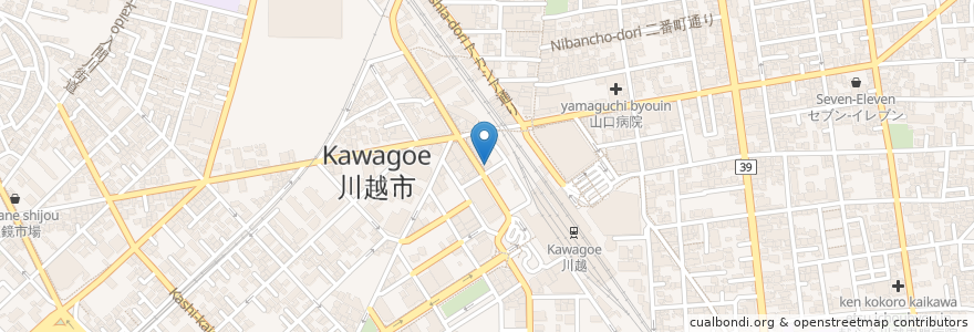Mapa de ubicacion de やよい軒 en Japonya, 埼玉県, 川越市.