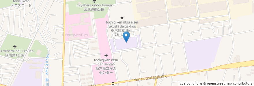 Mapa de ubicacion de 栃木県自動車学校 en Giappone, Prefettura Di Tochigi, Utsunomiya.