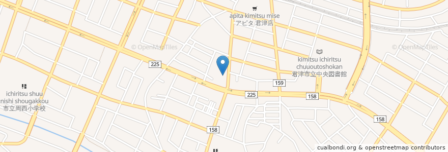 Mapa de ubicacion de 神明神社 en 日本, 千葉県, 君津市.