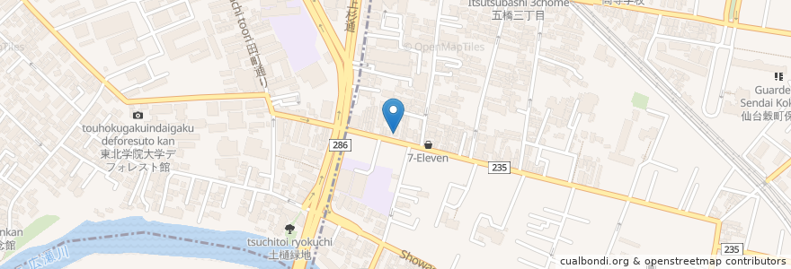 Mapa de ubicacion de 荒町調剤薬局 en اليابان, 宮城県, 仙台市.