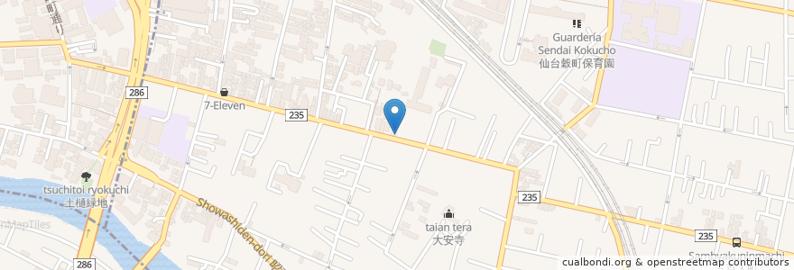 Mapa de ubicacion de 荒町元気なまちおこしセンター en Japan, 宮城県, 仙台市.