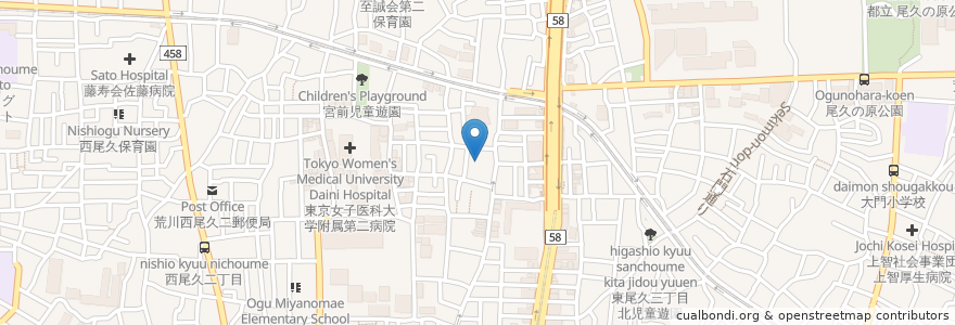 Mapa de ubicacion de 天徳湯(跡) en ژاپن, 東京都.