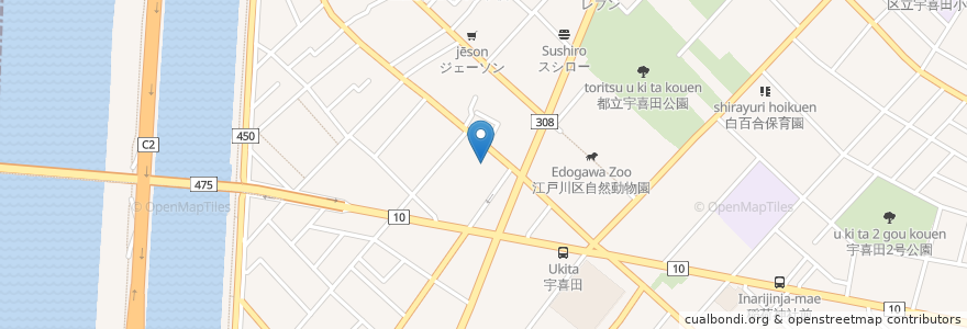 Mapa de ubicacion de 兼の湯(跡) en 日本, 東京都, 江戸川区.
