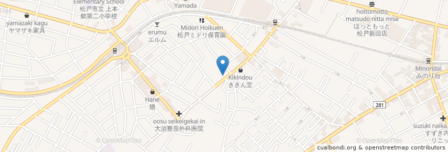 Mapa de ubicacion de 銀のさら 松戸新田店 en Japon, Préfecture De Chiba, 松戸市.