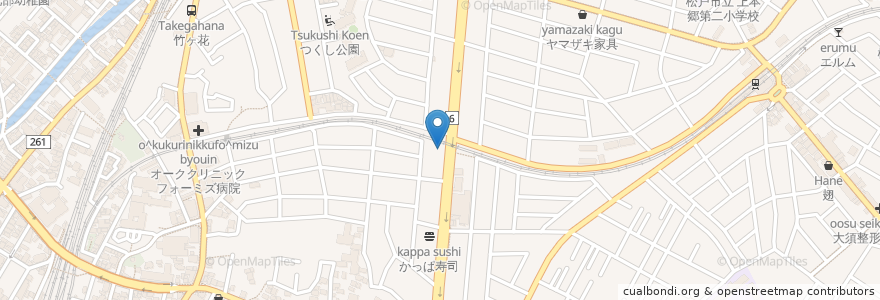 Mapa de ubicacion de かっぱ寿司 松戸店 en Japón, Prefectura De Chiba, Matsudo.